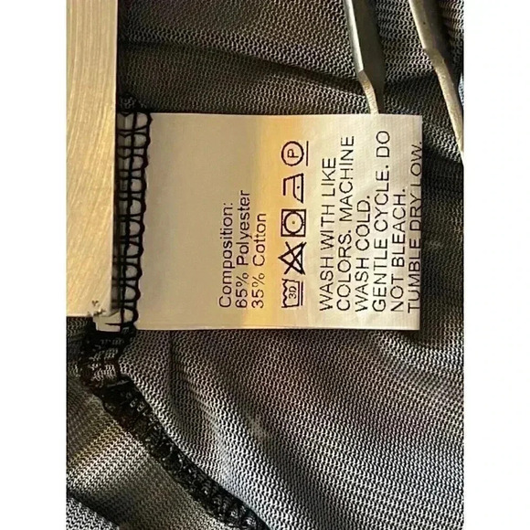 Long sleeve sheer black shirt with stars plus size 4XL - Picture 7 of 8